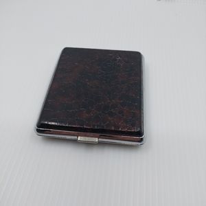 Vintage Leather Wrapped Metal Cigarette Case